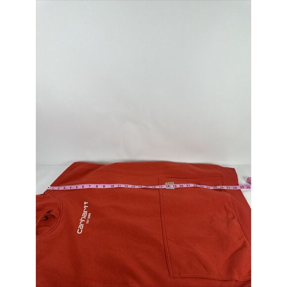 Carhartt Force Pullover Hoodie Red Mens Size Large Relaxed Fit - Picture 8 of 8